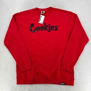 NWT Cookies Sweatshirt Men's Red Pullover Cookies Logo Long-sleeves Size 3XL